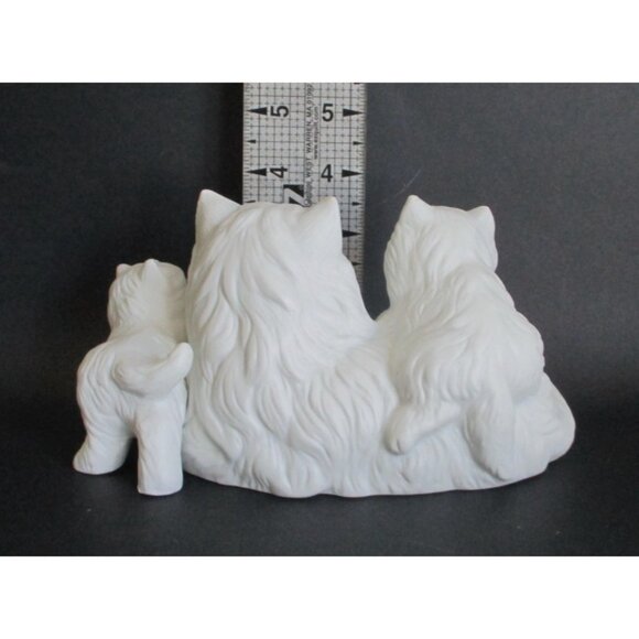 Homco White Ceramic Cat Family Figurine Mother & Kittens Vintage Collectible - Picture 6 of 8